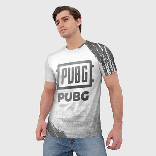 Мужская футболка PUBG - white gradient / 3D-принт – фото 3