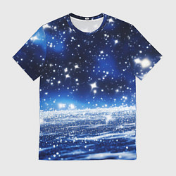 Футболка мужская Космический синий абстрактный фон - текстура, цвет: 3D-принт