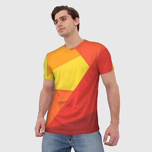 Мужская футболка Яркие треугольники / 3D-принт – фото 3