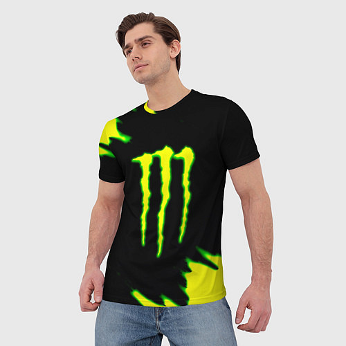 Мужская футболка Кислотный монстр энерджи / 3D-принт – фото 3