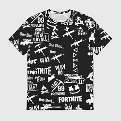 Футболка мужская Черно белые логотипы игр, цвет: 3D-принт