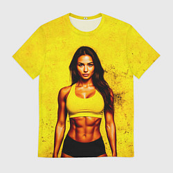 Футболка мужская Фитоняшка на желтом, цвет: 3D-принт