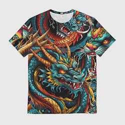 Футболка мужская Татуировка дракона ирезуми, цвет: 3D-принт