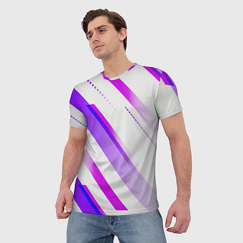 Мужская футболка Color white pink / 3D-принт – фото 3