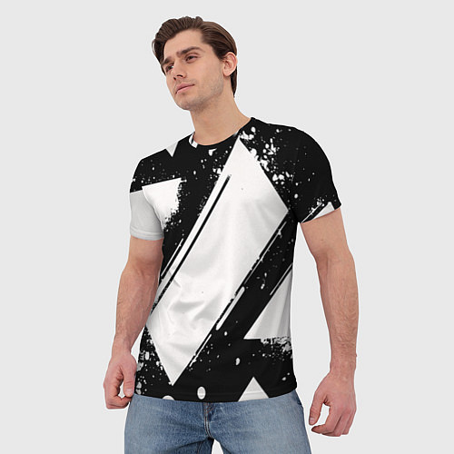 Мужская футболка Color black white / 3D-принт – фото 3
