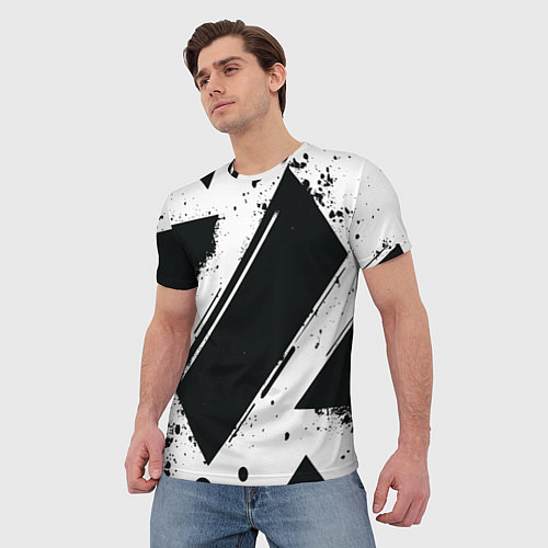 Мужская футболка Color black white / 3D-принт – фото 3