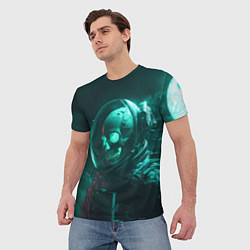 Футболка мужская Скелет в космосе, цвет: 3D-принт — фото 2