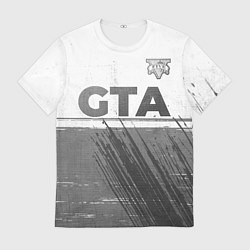 Футболка мужская GTA - white gradient посередине, цвет: 3D-принт