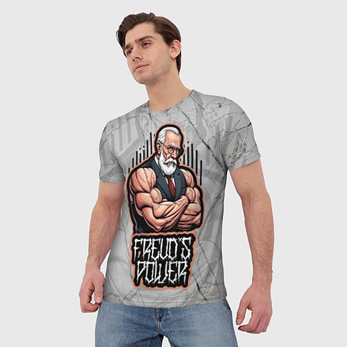 Мужская футболка Cила Зигмунда Фрейда / 3D-принт – фото 3