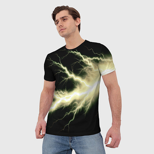 Мужская футболка Lightning yellow / 3D-принт – фото 3
