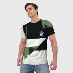 Футболка мужская BMW логотип, цвет: 3D-принт — фото 2