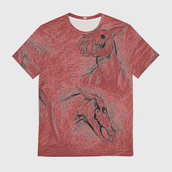 Футболка мужская Черепа лошадей - эскиз, цвет: 3D-принт