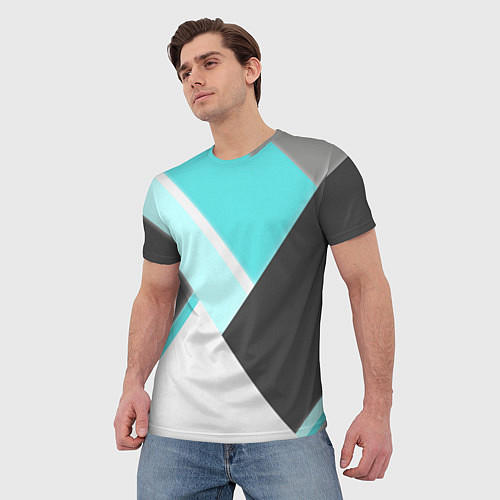 Мужская футболка Color black blue / 3D-принт – фото 3