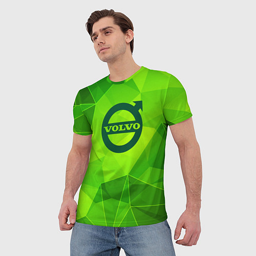 Мужская футболка Volvo green poly / 3D-принт – фото 3