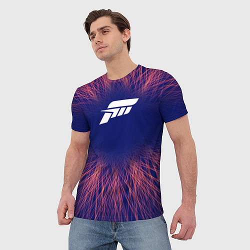 Мужская футболка Forza Horizon red energy / 3D-принт – фото 3