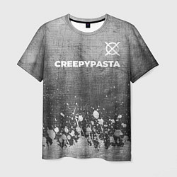 Футболка мужская CreepyPasta - grey gradient посередине, цвет: 3D-принт