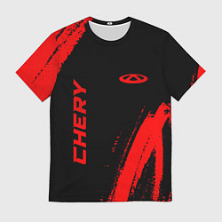 Футболка мужская Chery - red gradient вертикально, цвет: 3D-принт