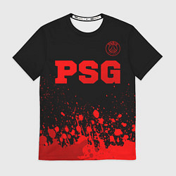 Футболка мужская PSG - red gradient посередине, цвет: 3D-принт