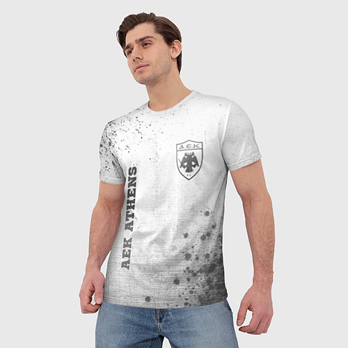 Мужская футболка AEK Athens - white gradient вертикально / 3D-принт – фото 3