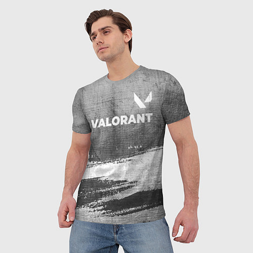 Мужская футболка Valorant - grey gradient посередине / 3D-принт – фото 3