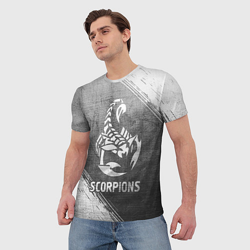 Мужская футболка Scorpions - grey gradient / 3D-принт – фото 3