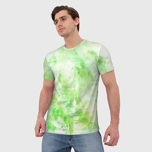 Мужская футболка Абстракция - light green atom / 3D-принт – фото 3