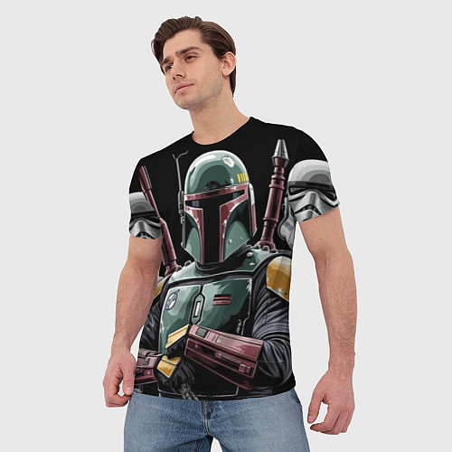 Мужская футболка Боба Фетт звездные войны / 3D-принт – фото 3