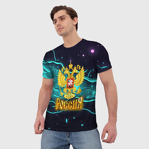 Мужская футболка Россия - березовая абстракция / 3D-принт – фото 3