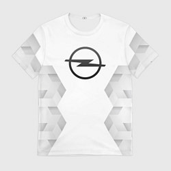 Футболка мужская Opel white poly, цвет: 3D-принт
