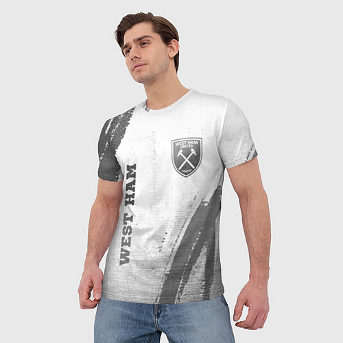 Мужская футболка West Ham - white gradient вертикально / 3D-принт – фото 3