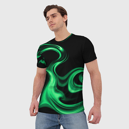 Мужская футболка Color green smoke / 3D-принт – фото 3