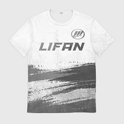 Футболка мужская Lifan - white gradient посередине, цвет: 3D-принт