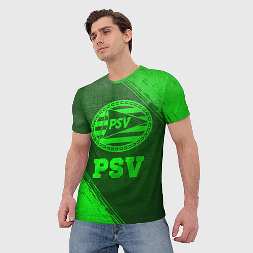 Мужская футболка PSV - green gradient / 3D-принт – фото 3