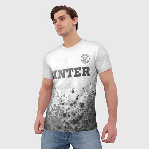 Мужская футболка Inter - white gradient посередине / 3D-принт – фото 3