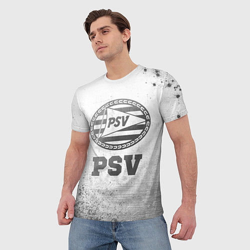 Мужская футболка PSV - white gradient / 3D-принт – фото 3