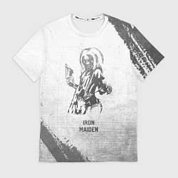Футболка мужская Iron Maiden - white gradient, цвет: 3D-принт