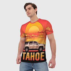 Футболка мужская Tahoe на закате джип, цвет: 3D-принт — фото 2