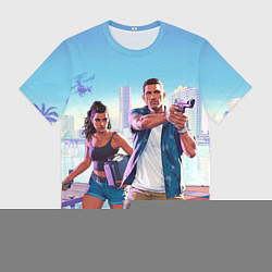 Футболка мужская GTA 6 главные герои, цвет: 3D-принт
