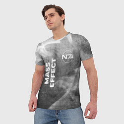 Футболка мужская Mass Effect - grey gradient вертикально, цвет: 3D-принт — фото 2