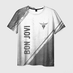 Футболка мужская Bon Jovi - white gradient вертикально, цвет: 3D-принт