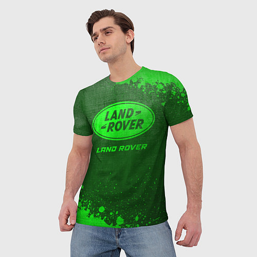Мужская футболка Land Rover - green gradient / 3D-принт – фото 3