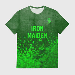 Футболка мужская Iron Maiden - green gradient посередине, цвет: 3D-принт