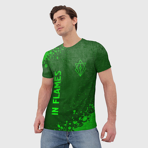 Мужская футболка In Flames - green gradient вертикально / 3D-принт – фото 3