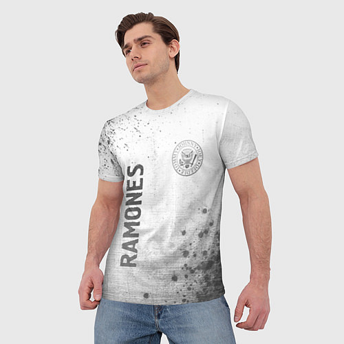 Мужская футболка Ramones - white gradient вертикально / 3D-принт – фото 3