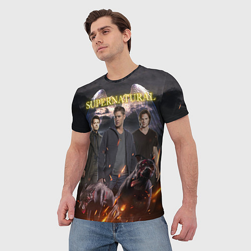 Мужская футболка Supernatural - true hunters / 3D-принт – фото 3