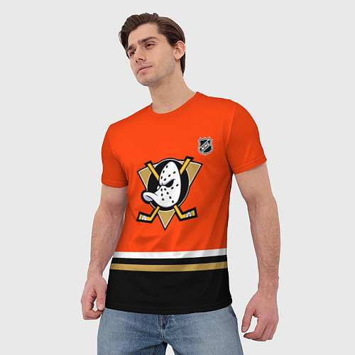 Мужская футболка Анахайм Дакс хоккей / 3D-принт – фото 3