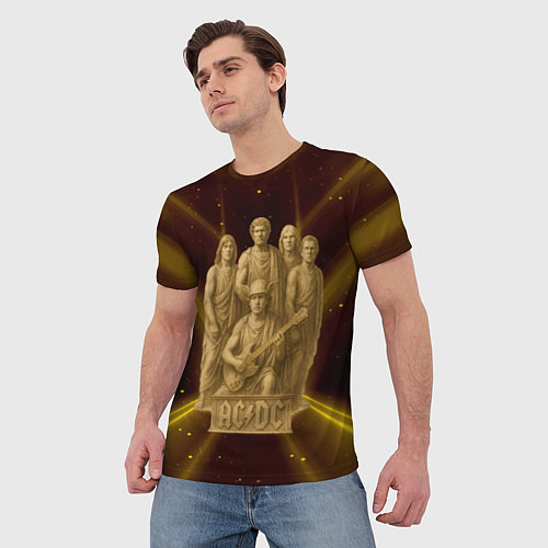 Мужская футболка ACDC стиль памятника / 3D-принт – фото 3