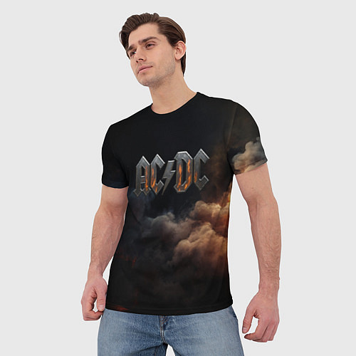 Мужская футболка ACDC металлический лого / 3D-принт – фото 3