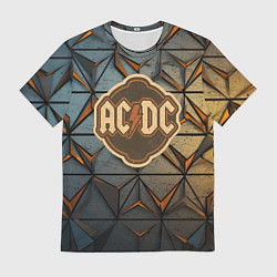 Футболка мужская ACDC винтажный логотип, цвет: 3D-принт