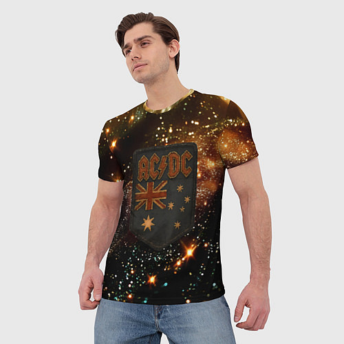 Мужская футболка ACDC в стиле нашивки / 3D-принт – фото 3
